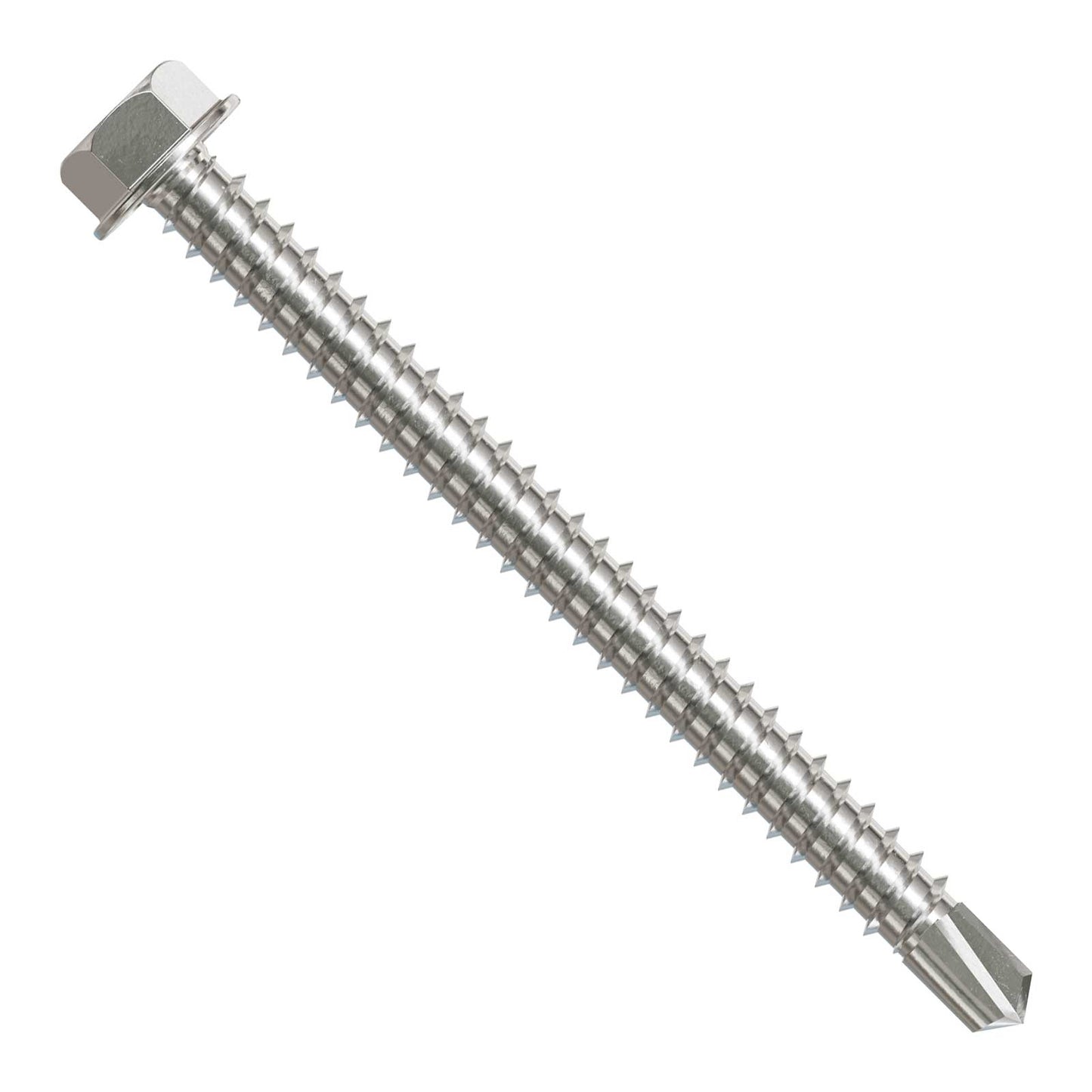 #12 x 2-1/2" Simpson Self-Drilling Hex-Washer Head Screw - 316 Stainless Steel, Pkg 100