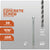 Concrete screw with drill bit on a gray background, featuring specifications.