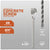 Concrete screw with drill bit on a gray background, featuring specifications.