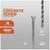 Concrete screw with drill bit on a gray background, showing specifications.