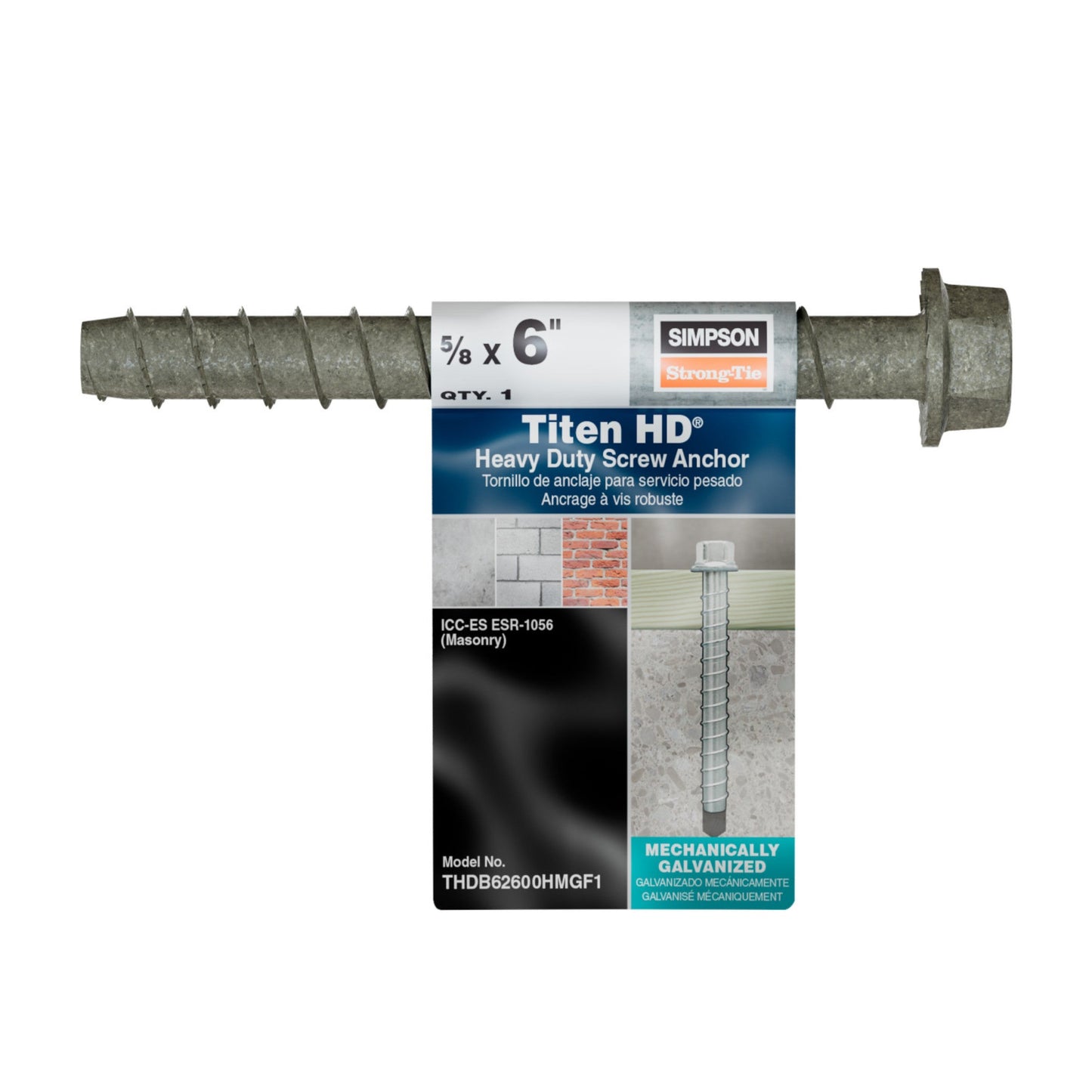 Simpson Titen HD Anchor Bolt Mechanically Galvanized