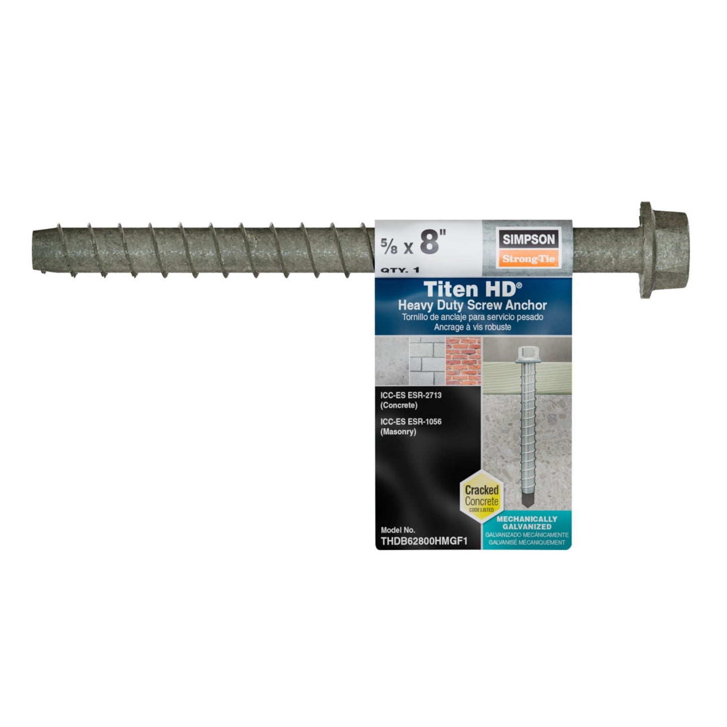 Simpson Titen HD Anchor Bolt Mechanically Galvanized