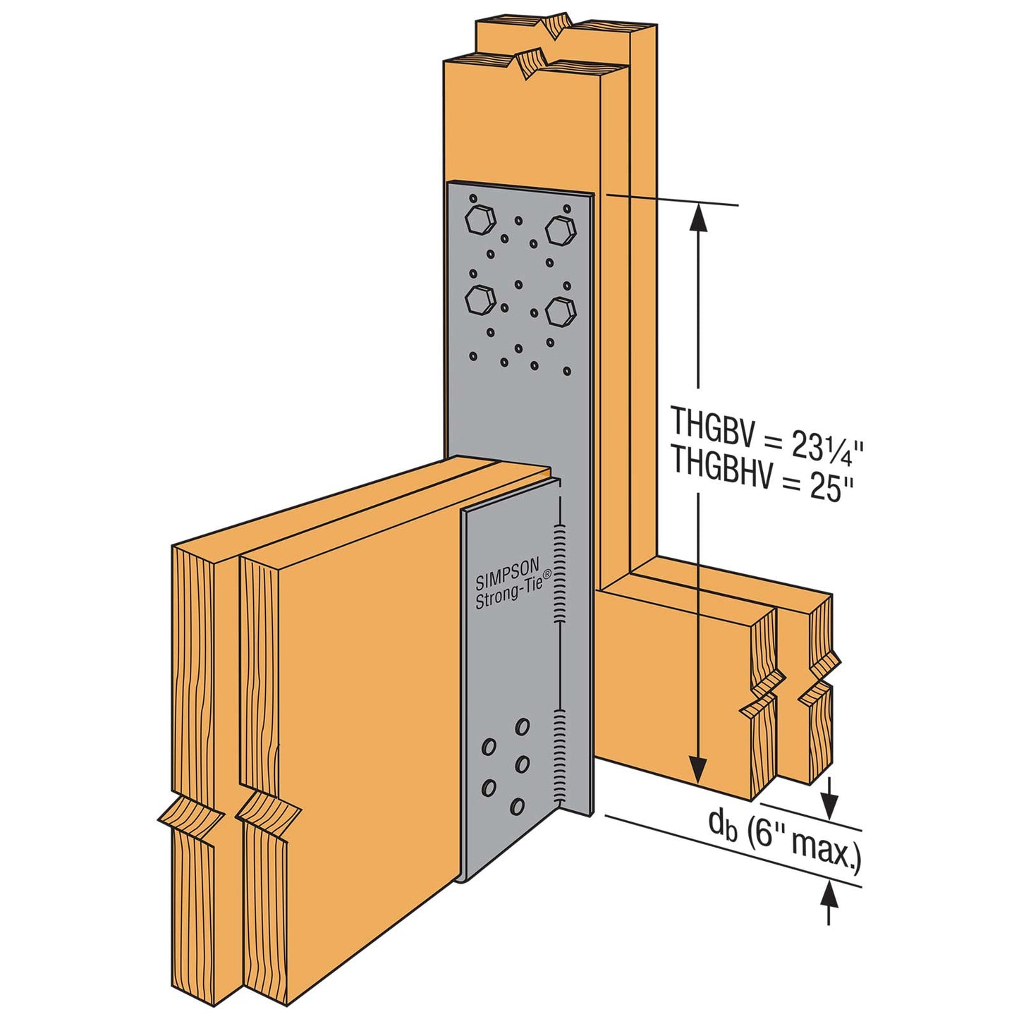 Simpson THGBHV3.62/11 Heavy Truss Hanger for Girders, Bolted