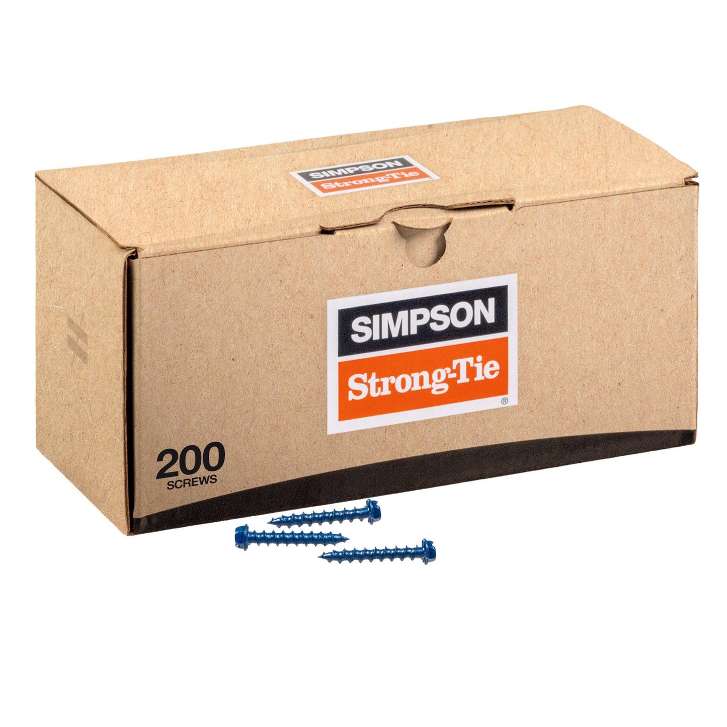 1/4"-1-1/4" Strong-Tie Hex Head Titen Turbo Screw Anchor, Blue Zinc, Pkg 200