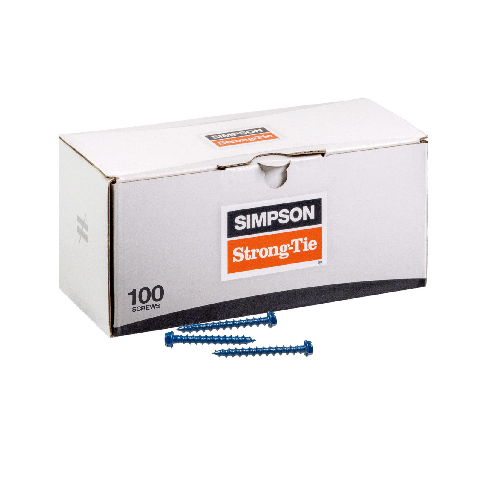 1/4"-1-3/4" Strong-Tie Hex Head Titen Turbo Screw Anchor, Blue Zinc, Pkg 100