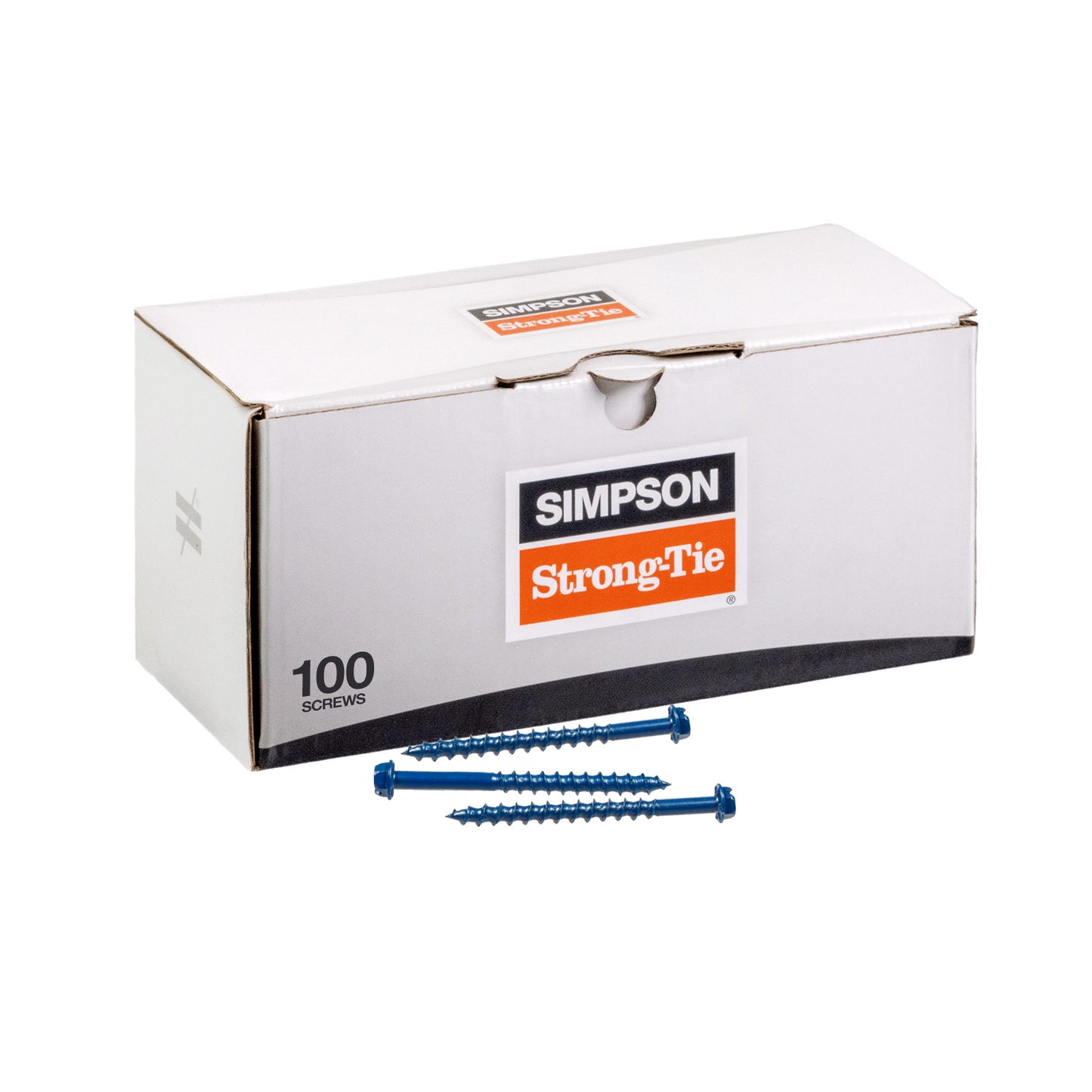 1/4"-2-1/4" Strong-Tie Hex Head Titen Turbo Screw Anchor, Blue Zinc, Pkg 100