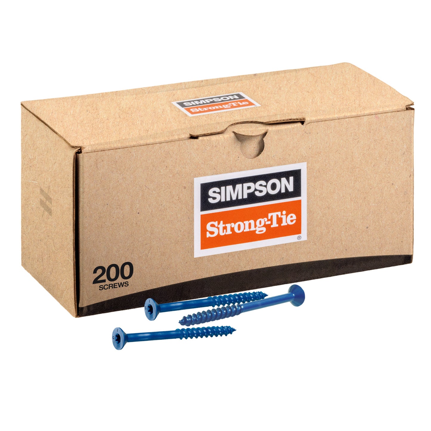 1/4"-2-3/4" Strong-Tie Flat Head Titen Turbo Screw Anchor, Blue Zinc, Pkg 200