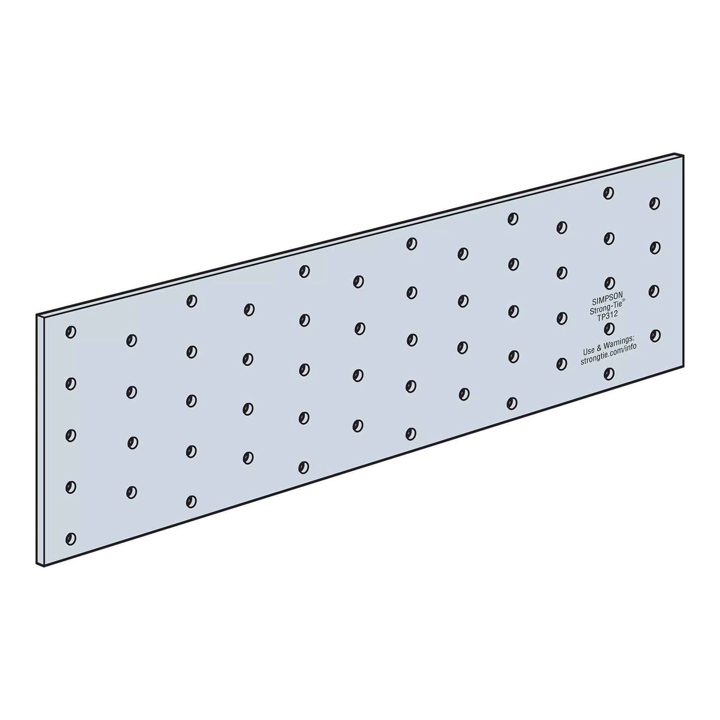 Simpson TP312 3-1/8" x 12" Tie Plate Illustration