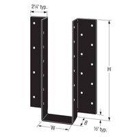 Simpson UA12PC U-Shaped Architectural Joist Hanger Illustration