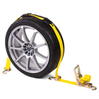Wheel Strap with Swivel Hooks and Rubber Blocks