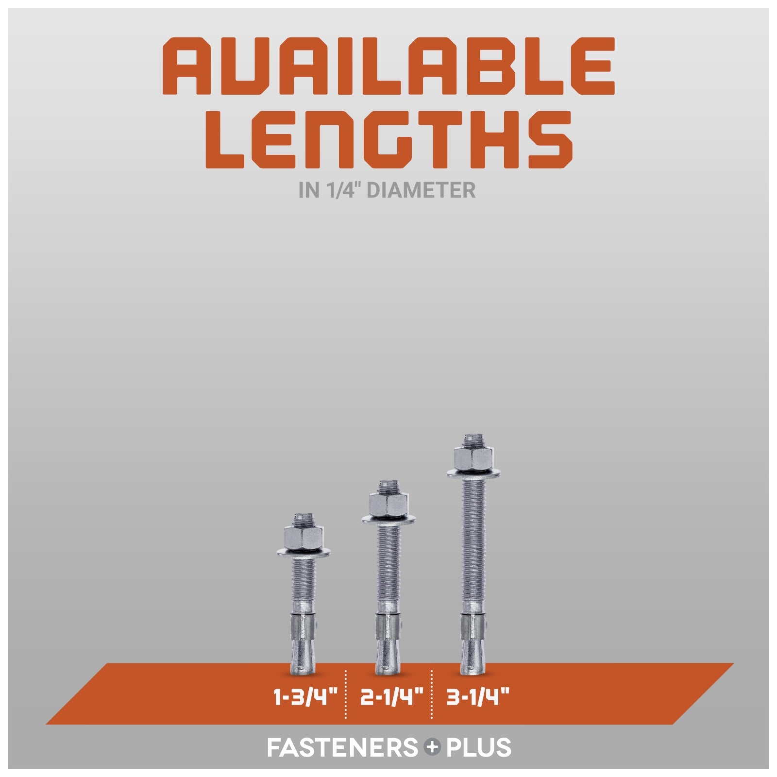 Red Head Trubolt Wedge Anchor, 304 Stainless Steel - Available Lengths in 1/4" Diameter