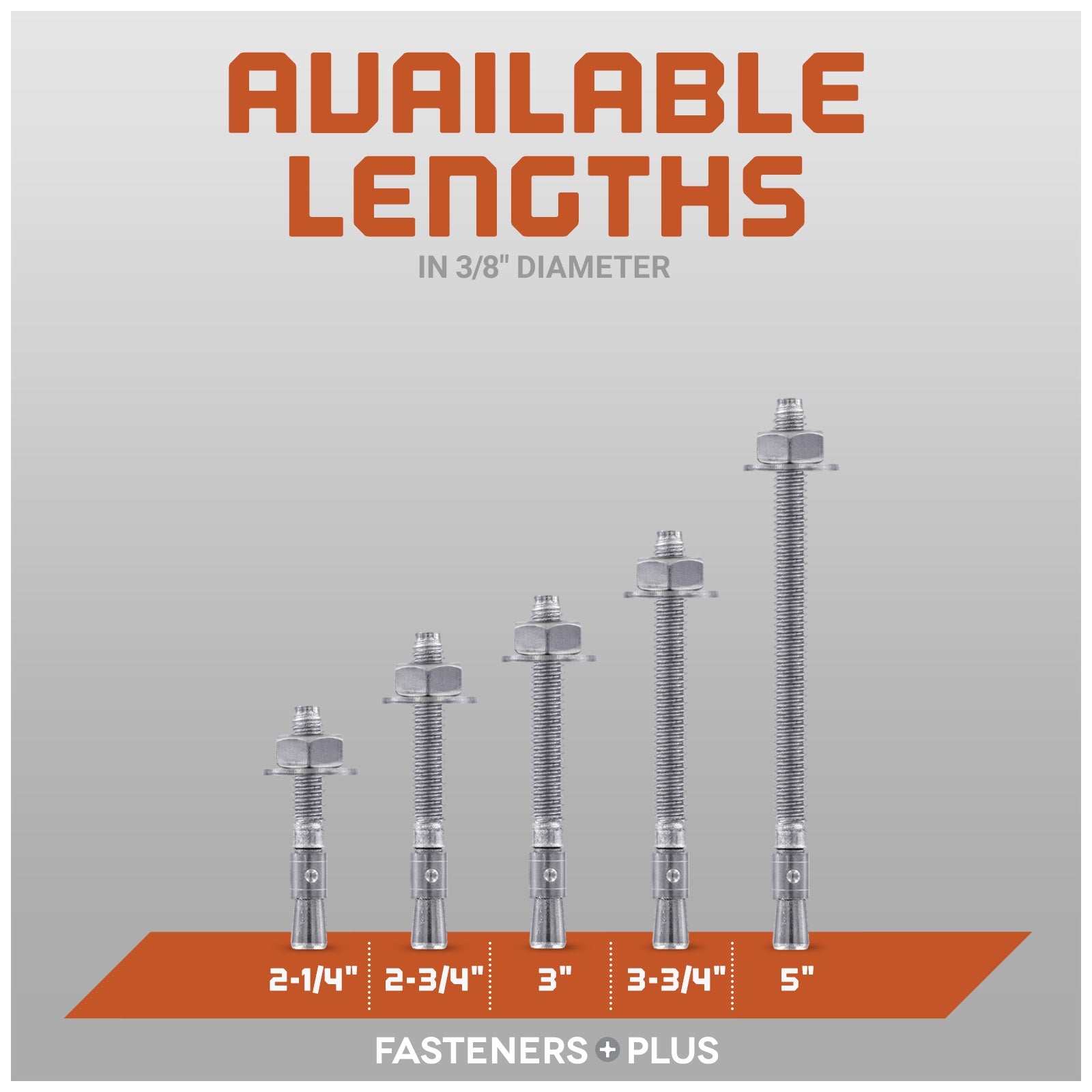 Red Head Trubolt Wedge Anchor, 304 Stainless Steel - Available Lengths in 3/8" Diameter