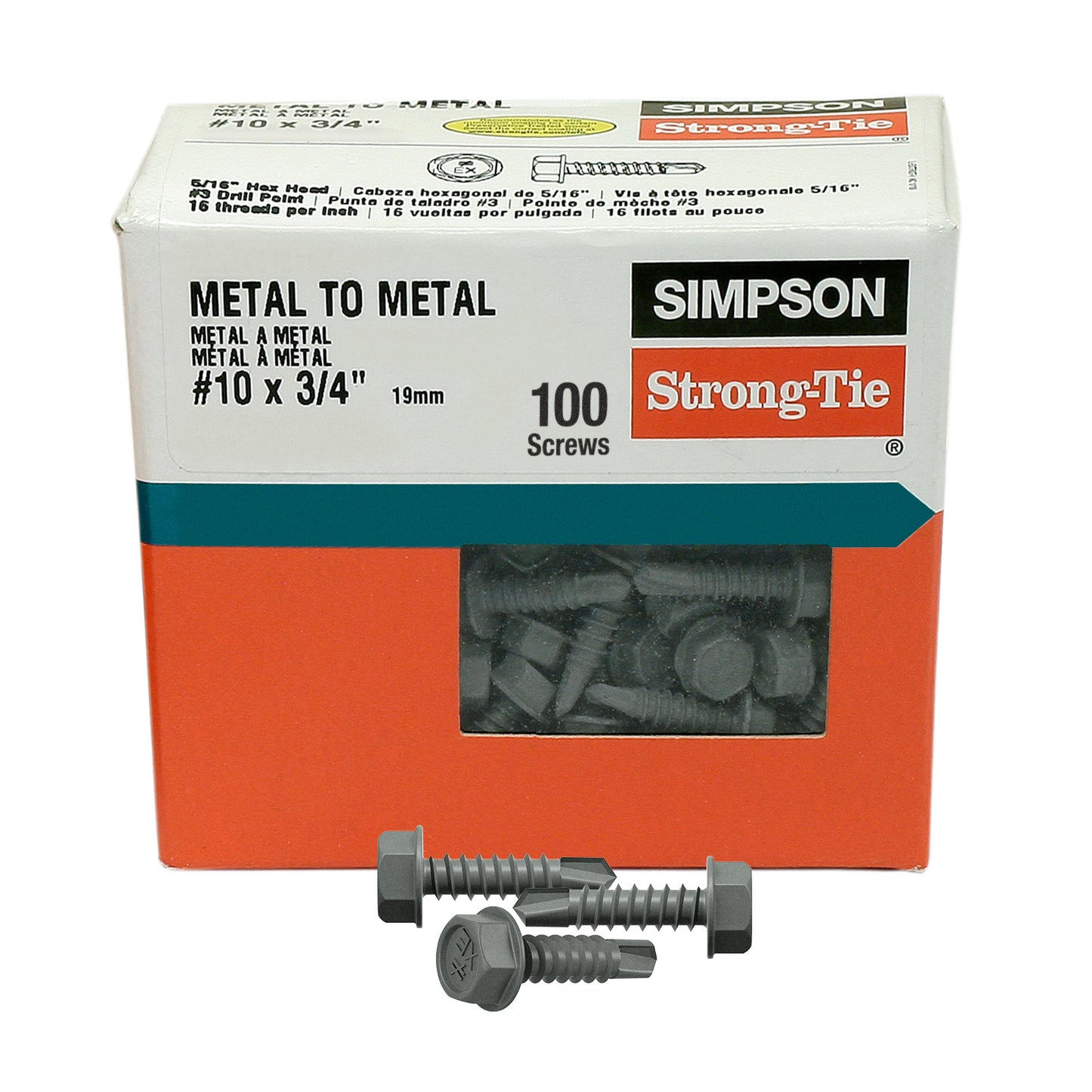 #10 x 3/4" XE Exterior Structural Metal Screw - Quik Guard Coating - Pkg 100