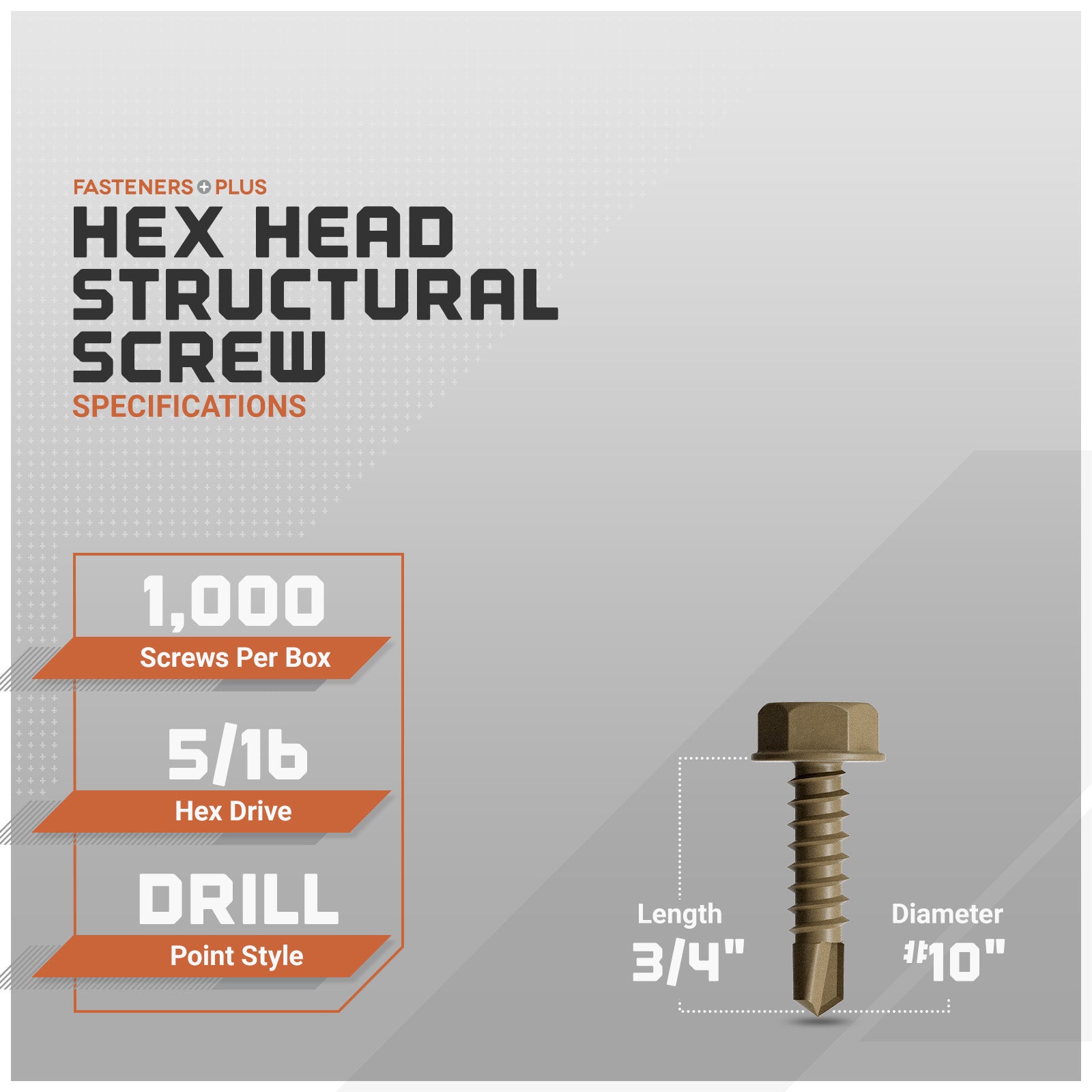 hex head structural screw specs