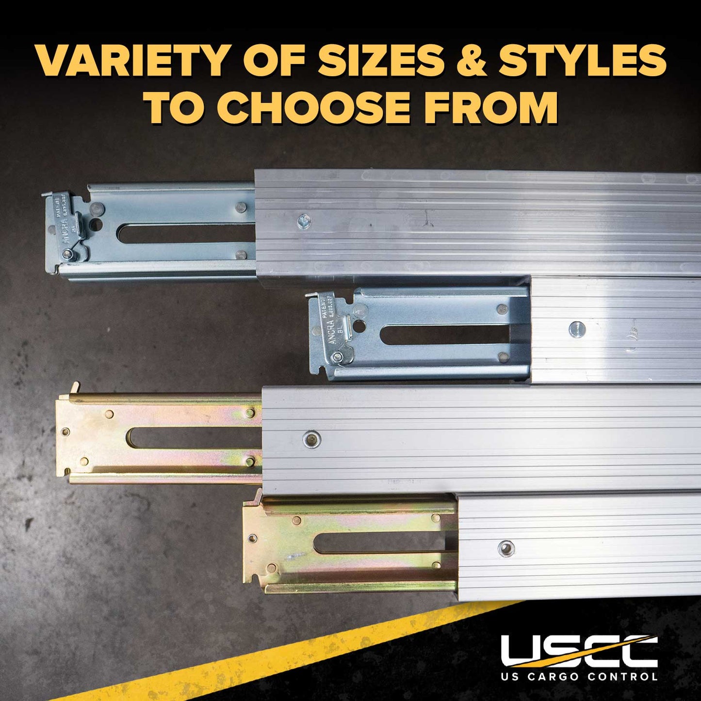 93" - 103" Aluminum E-Track Load Bar with Flat Latch Release - 3,000 lb Capacity | 2-Pack