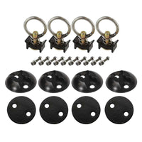 Single Stud Round L-Track Anchor Point Tie Down Kit | Black