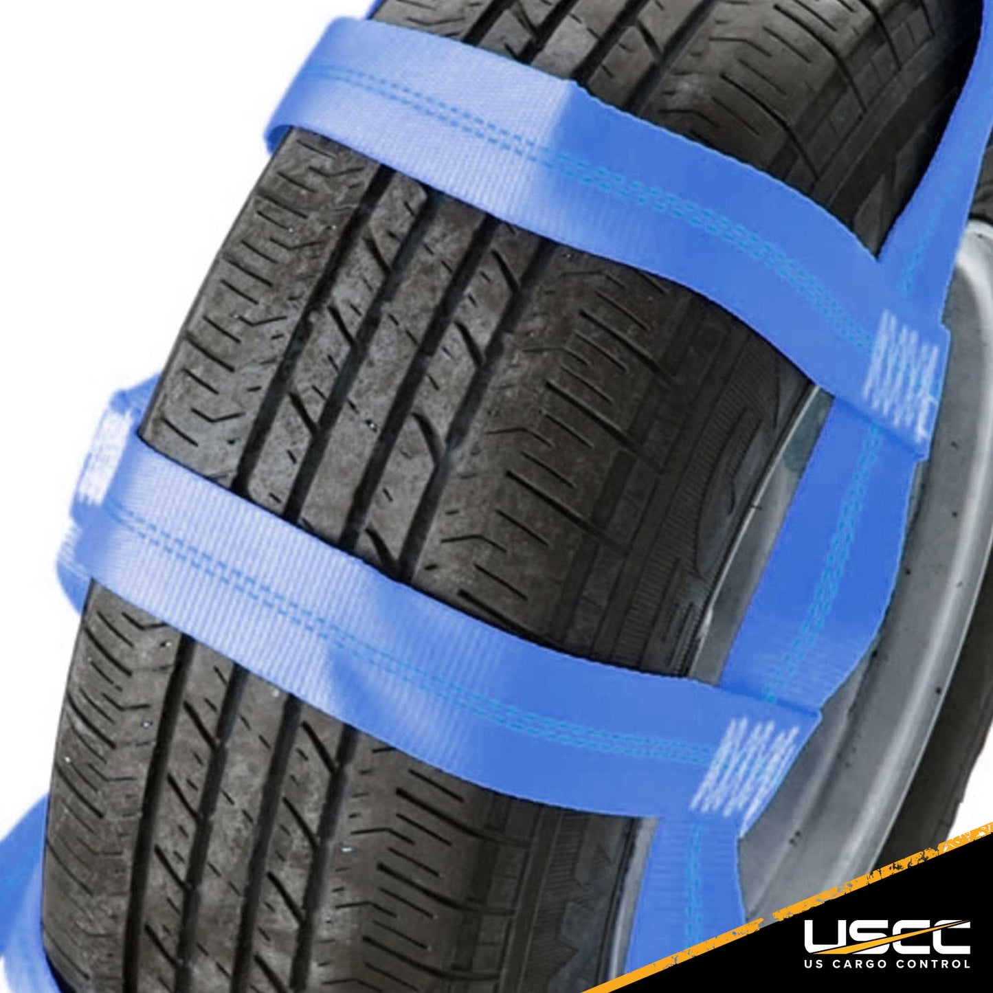 Blue Extra Large Tow Dolly Basket Strap with Flat Hooks