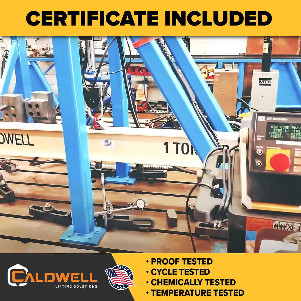 Caldwell 1 Ton x 3 - 4' Adjustable Lifting Beam | Dura-Lite 416-1-4