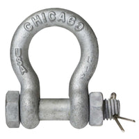 Bolt Type Anchor Shackle - Chicago Hardware - 1/4" Galvanized Steel - .5 Ton