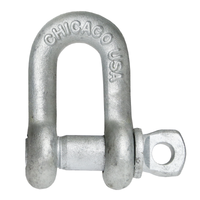 Screw Pin Chain Shackle - Chicago Hardware - 1/4" Galvanized Steel - .5 Ton
