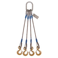 3/8" x 2' 4-Leg Wire Rope Bridle Sling with Crosby Eye Hooks | Domestic