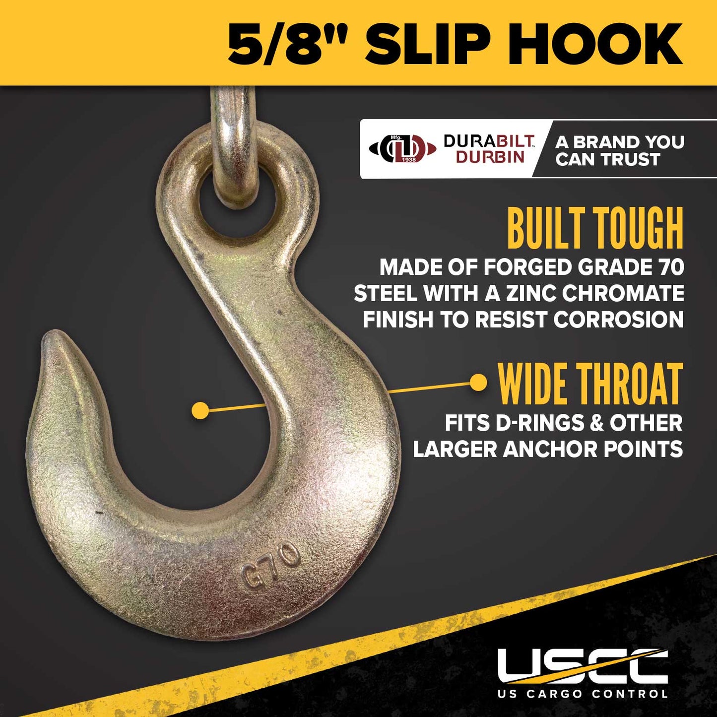 5/8" Grab Hook & 5/8" Slip Hook Durabilt Pro-Bind Ratchet Binder - 2-Pack