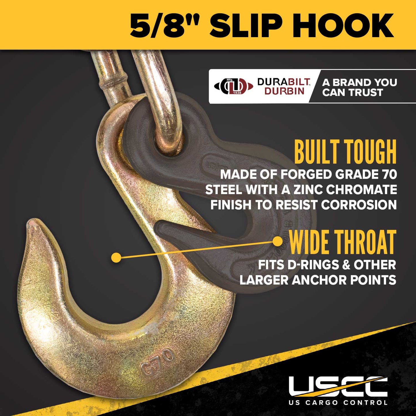 1/2" - 5/8" Durabilt Pro-Bind Ratchet Binder with Slip Hook - 2-Pack