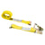 yellow 12' E track ratchet strap with 1' fixed end