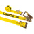 yellow 12' E track ratchet strap with wire hooks