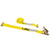 yellow 12' E track ratchet strap with 2' fixed end