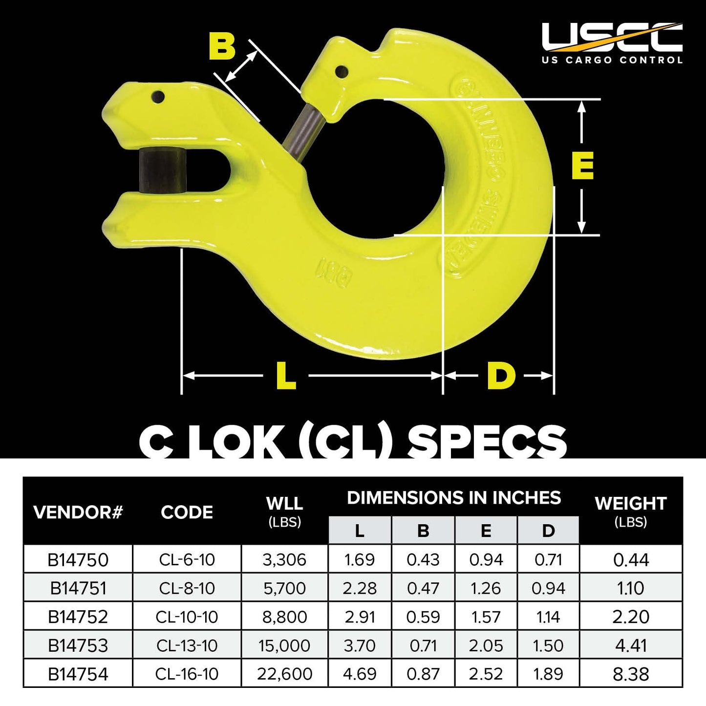 Gunnebo 5/8" C Lok CL Connecting Link - Grade 100