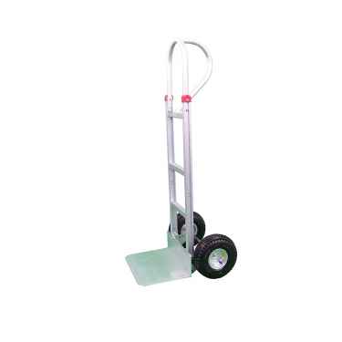 Aluminum Hand Truck w/ Loop Handle - Solid Nose Plate & Pnuematic Wheels