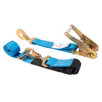 2" x 8' Blue Auto Tie Down Ratchet Strap 10,000 lbs w/ Axle Strap