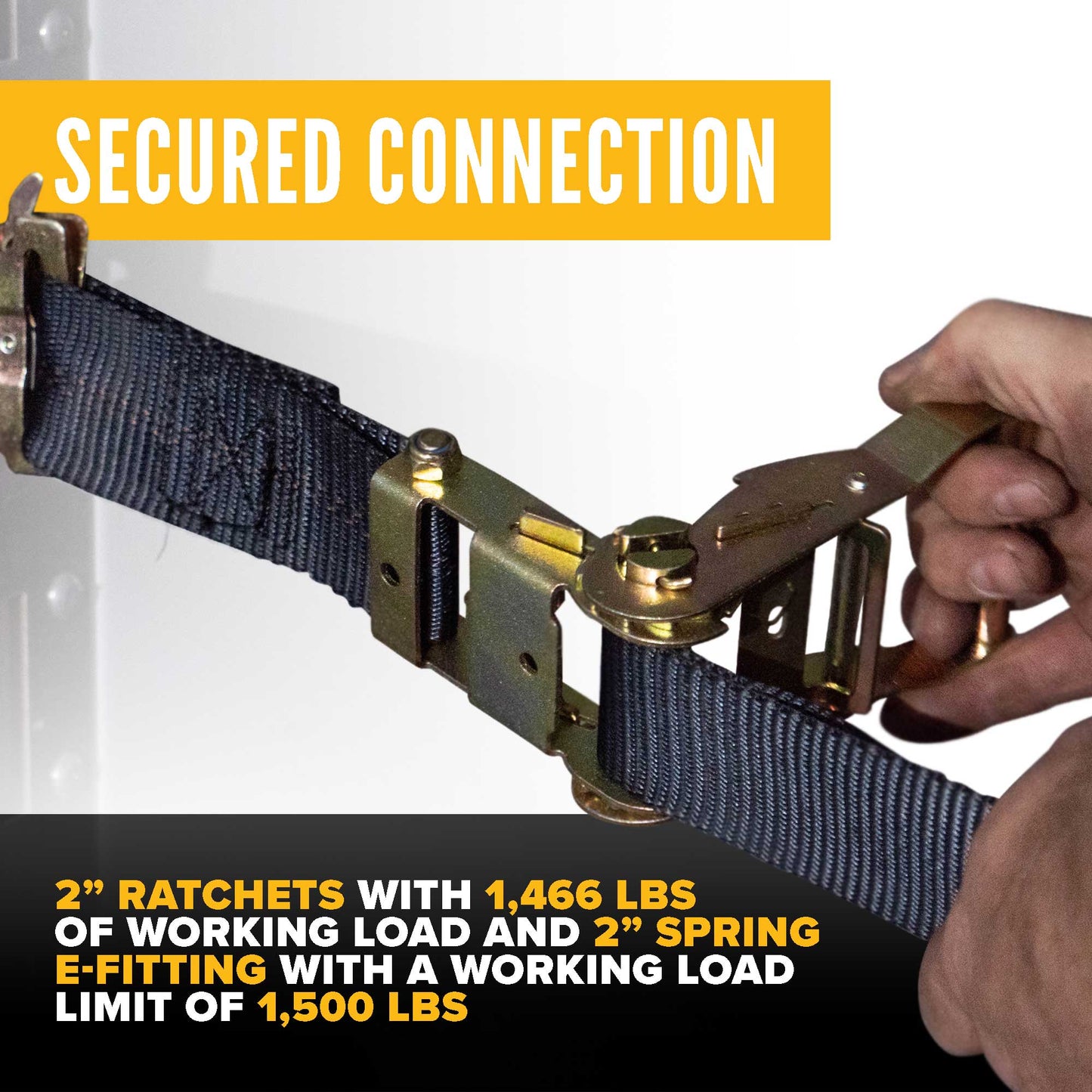 42" x 82" Heavy Duty Cargo Net with Ratchets & E-Track Fittings