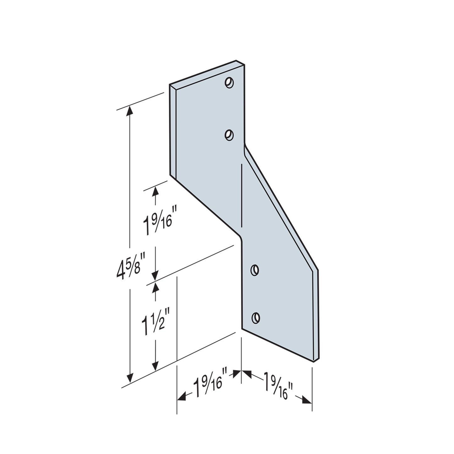 Simpson S/H3 Light Gauge Steel Hurricane Tie - G90 Galvanized, Pkg 2