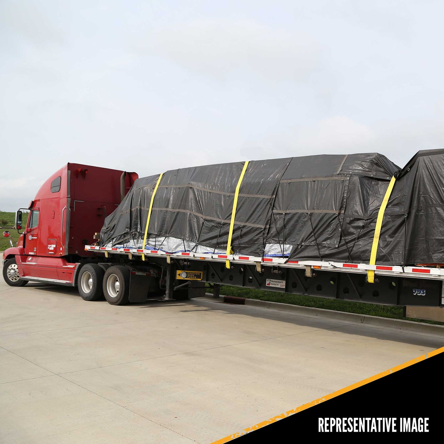Lightweight Machinery Tarp - 24' x 24' - 14 Oz. Black Tarp