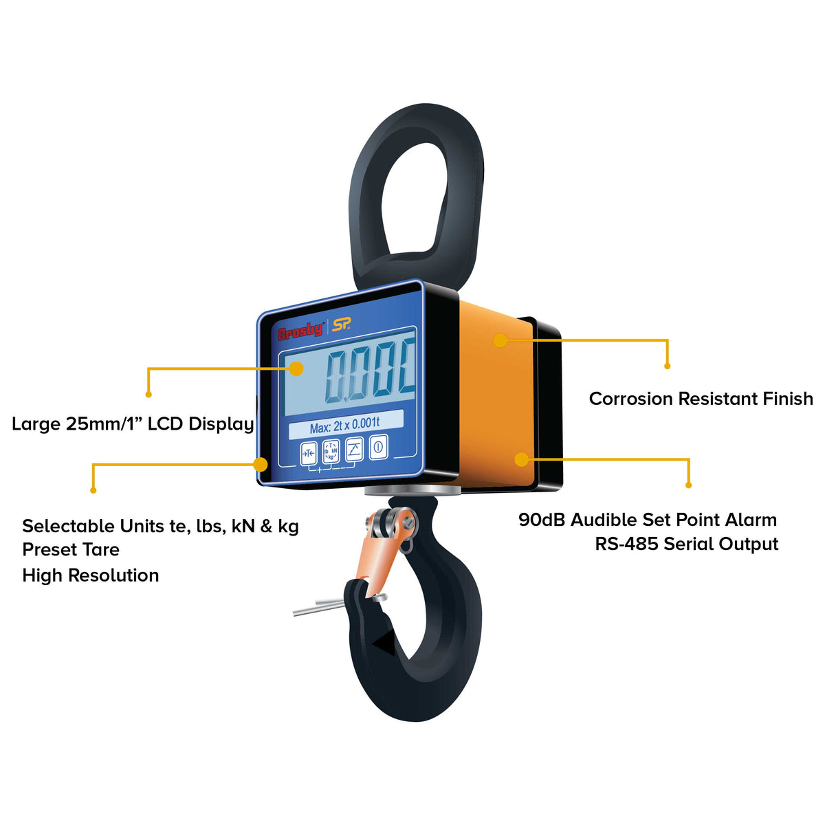Straightpoint® 1 T Miniweigher Plus Crane Scale - MWP1T