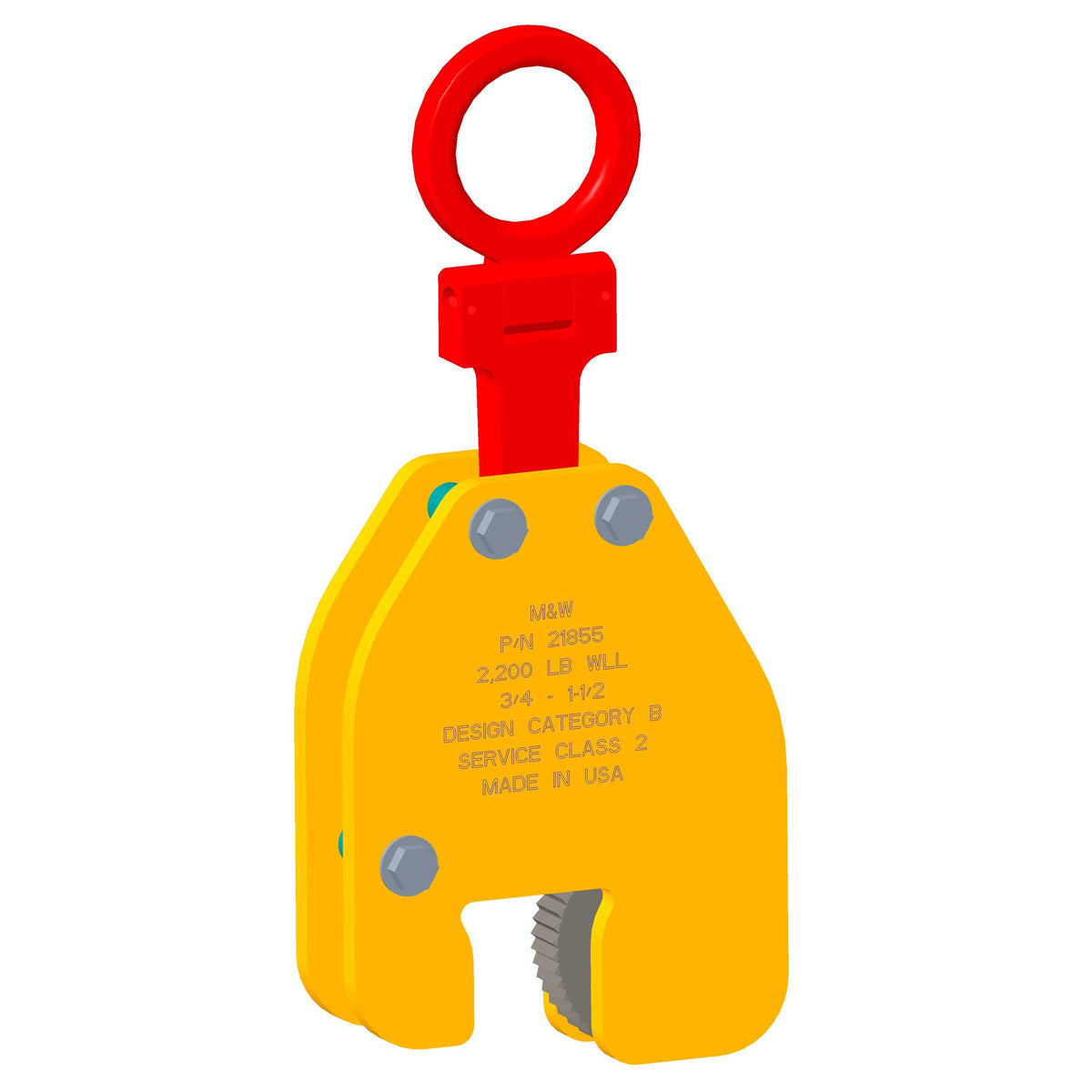 M&W 0.55 Ton Hinged Vertical Plate Clamp | 0 - 0.5 Jaw | 21718