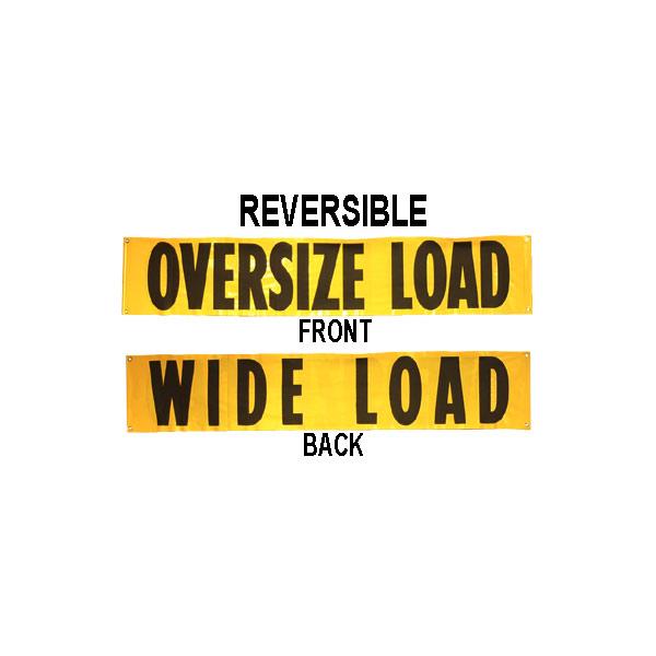 84" x 18" Oversize/Wide Load Vinyl Sign w/ Grommets & Rope Ties | 2-Pack