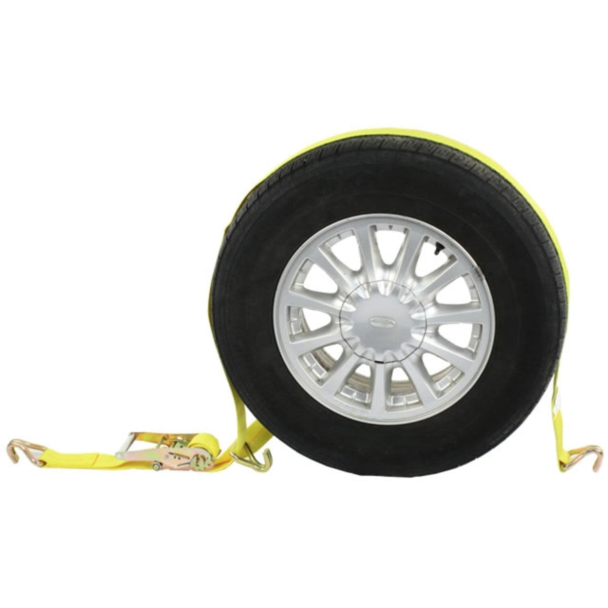 Car Carrier Tire Wheel Strap w/ Wire Hooks & Ratchet - 4 Pack