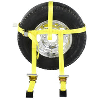Side Mount Wheel Net with Cam Buckle & 2 Ratchets and Flat Hooks