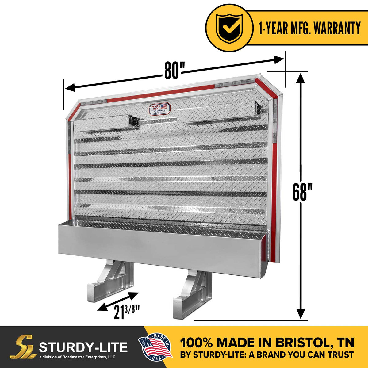 68" x 80" Semi Headache Rack | Full Tray & 2 Chain Hangers | Straight Frame Mounting Kit