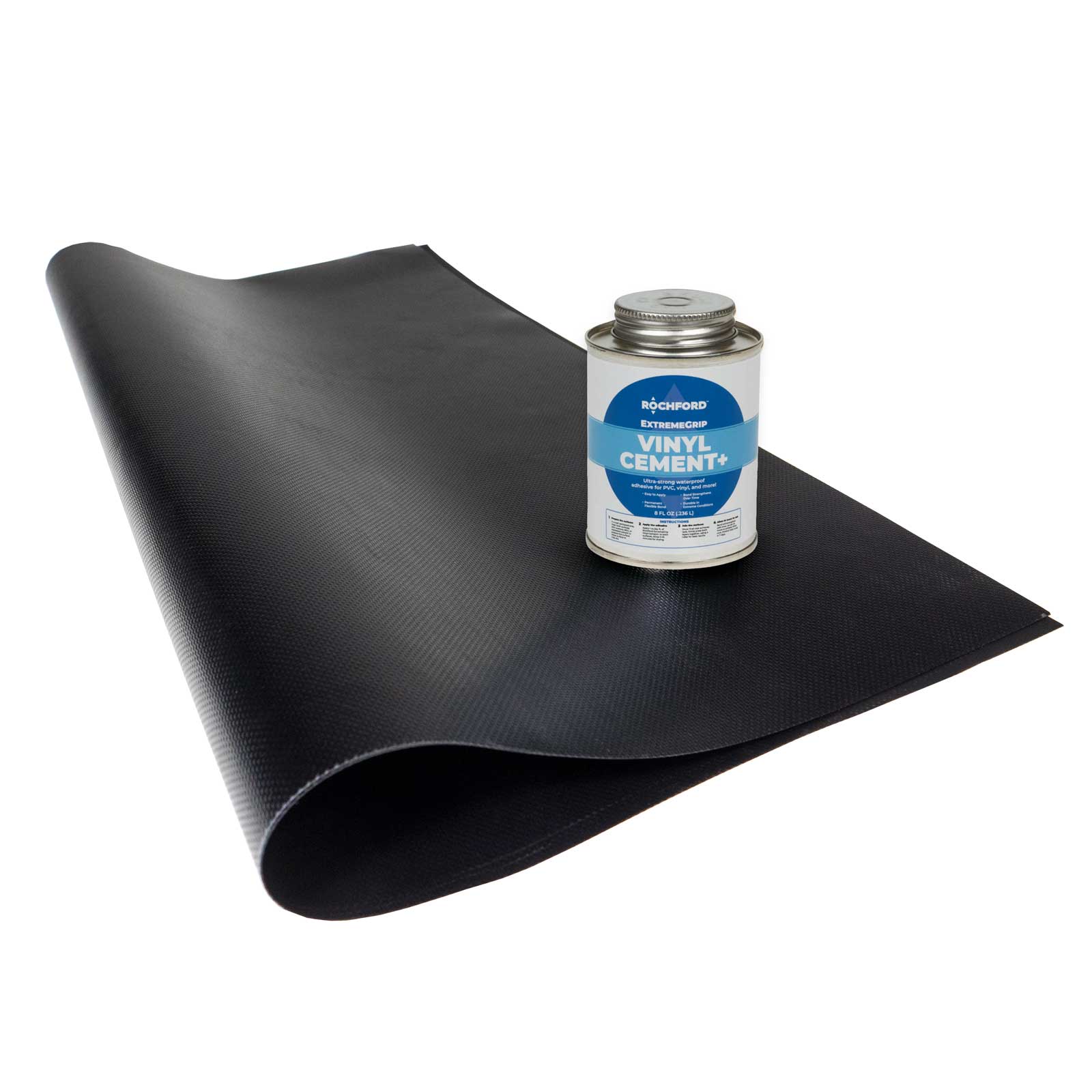 tarp 2x2m Tarp Repair Kit: 2'x2' Black Tarp Patch and Vinyl Cement