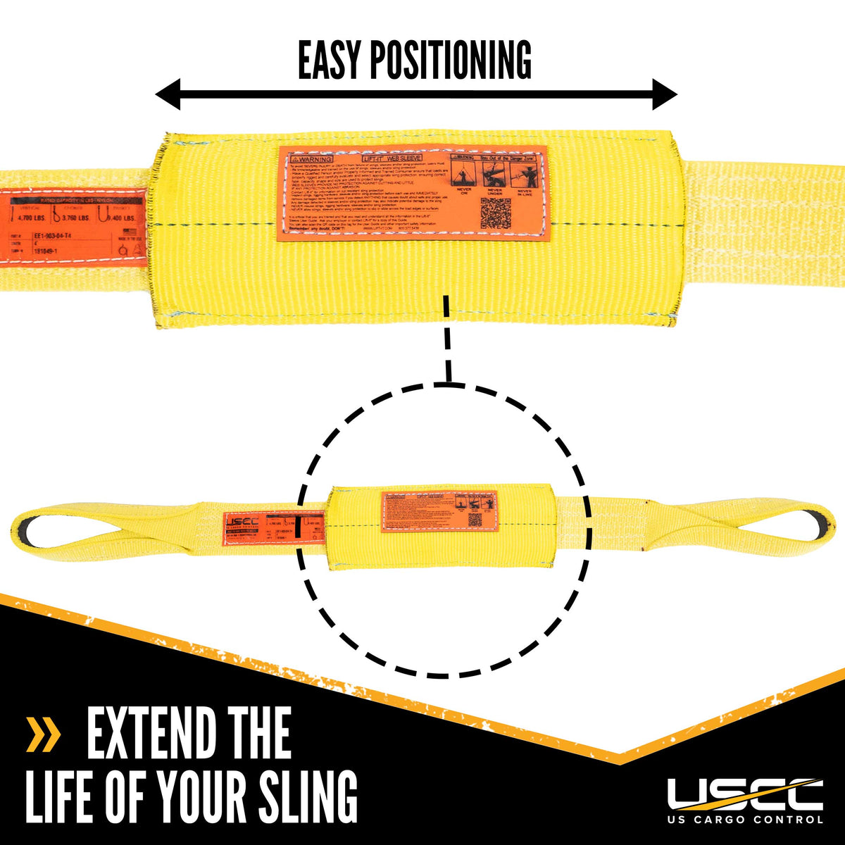 Nylon Sewn Wear Pads for Slings for 10" Webbing | 12" Long