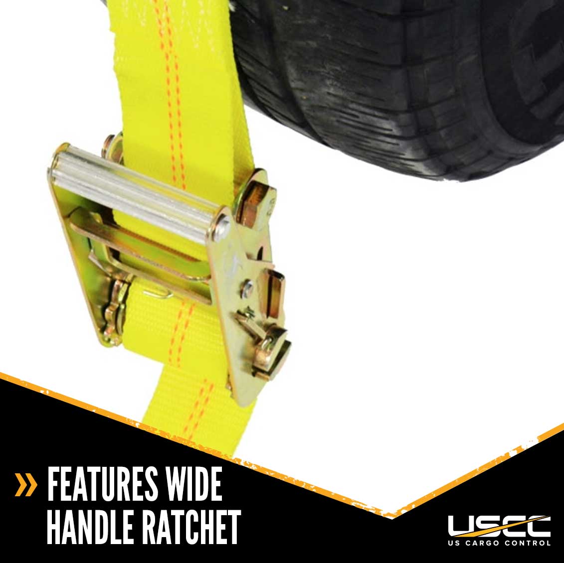 Wheel Net 2" Tire Holder w/ Ratchet Strap & Flat Snap Hooks - 4 Pack