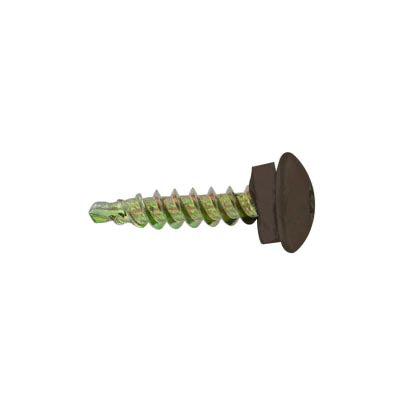 #10 x 1 Eclipse Woodbinder Metal Roofing Screw Koko Brown, Pkg 250