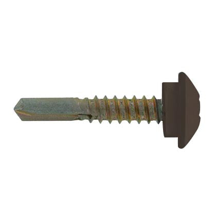 #12-14 x 1-1/4 Eclipse Steelbinder Metal Roofing Screw Koko Brown, Pkg 250