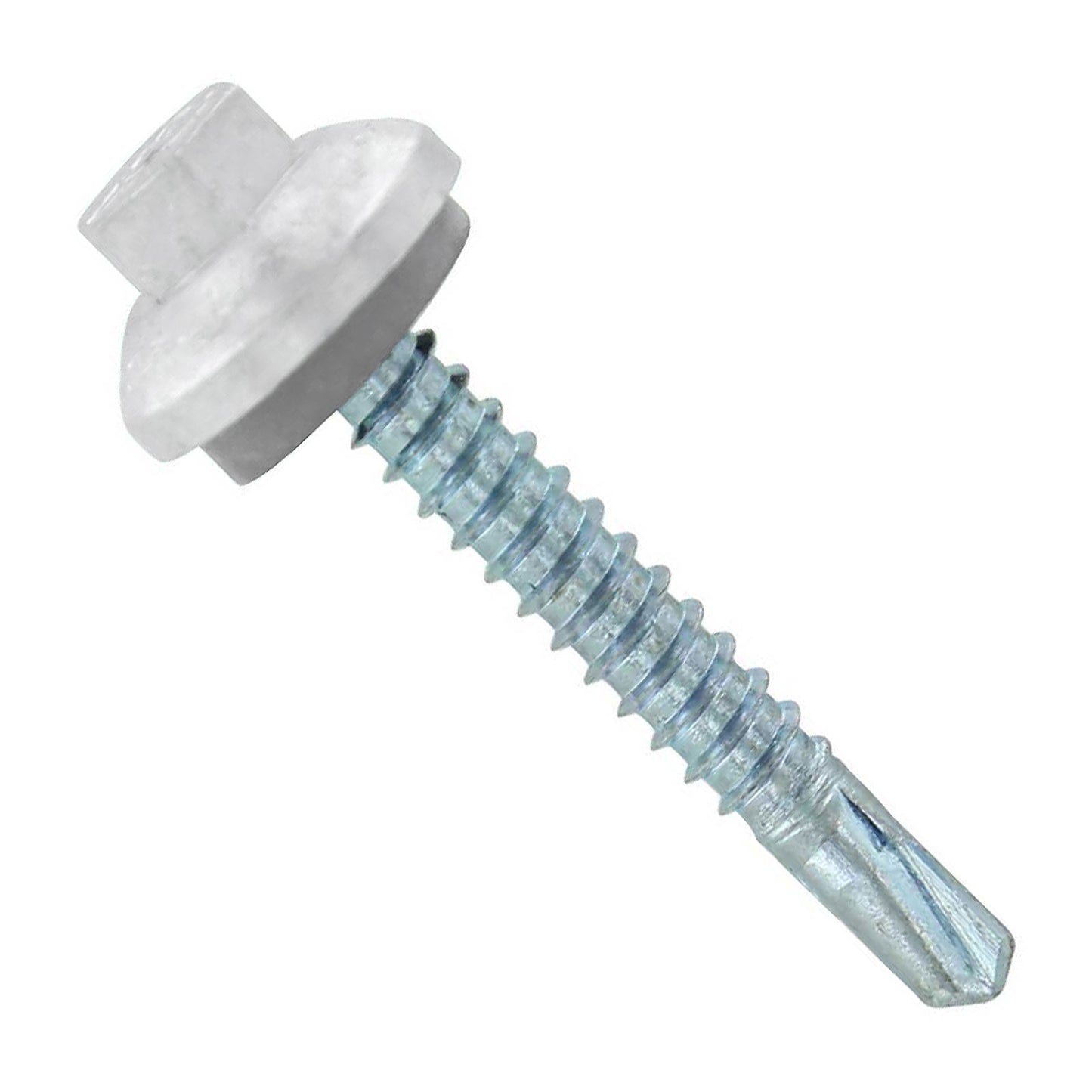 #12 x 1-1/2" ZXL Steelbinder Metal Roofing Screw - Polar White, Pkg 250