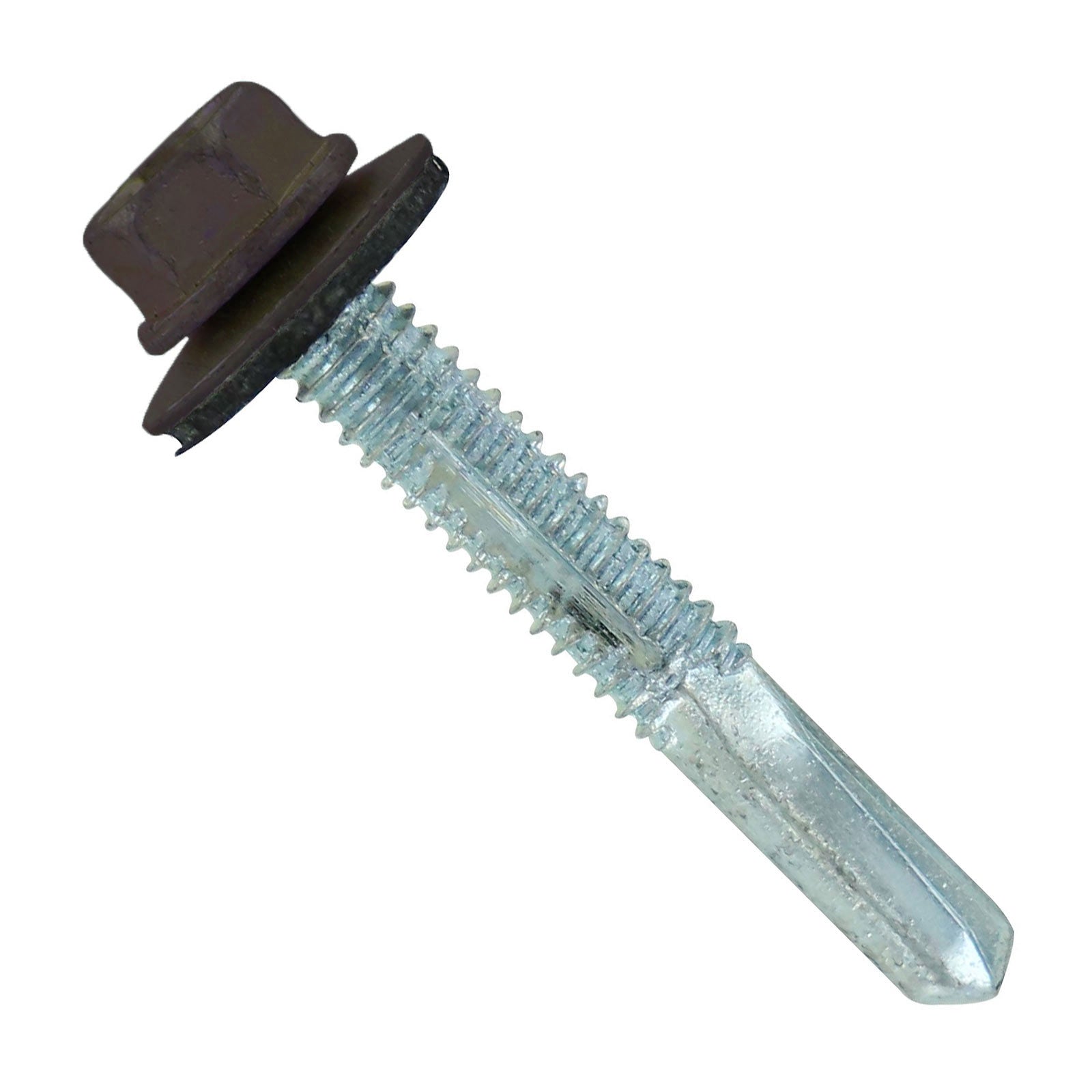#12-24 x 1-1/2 HG Steelbinder Metal Roofing Screw - Koko Brown, Pkg 250