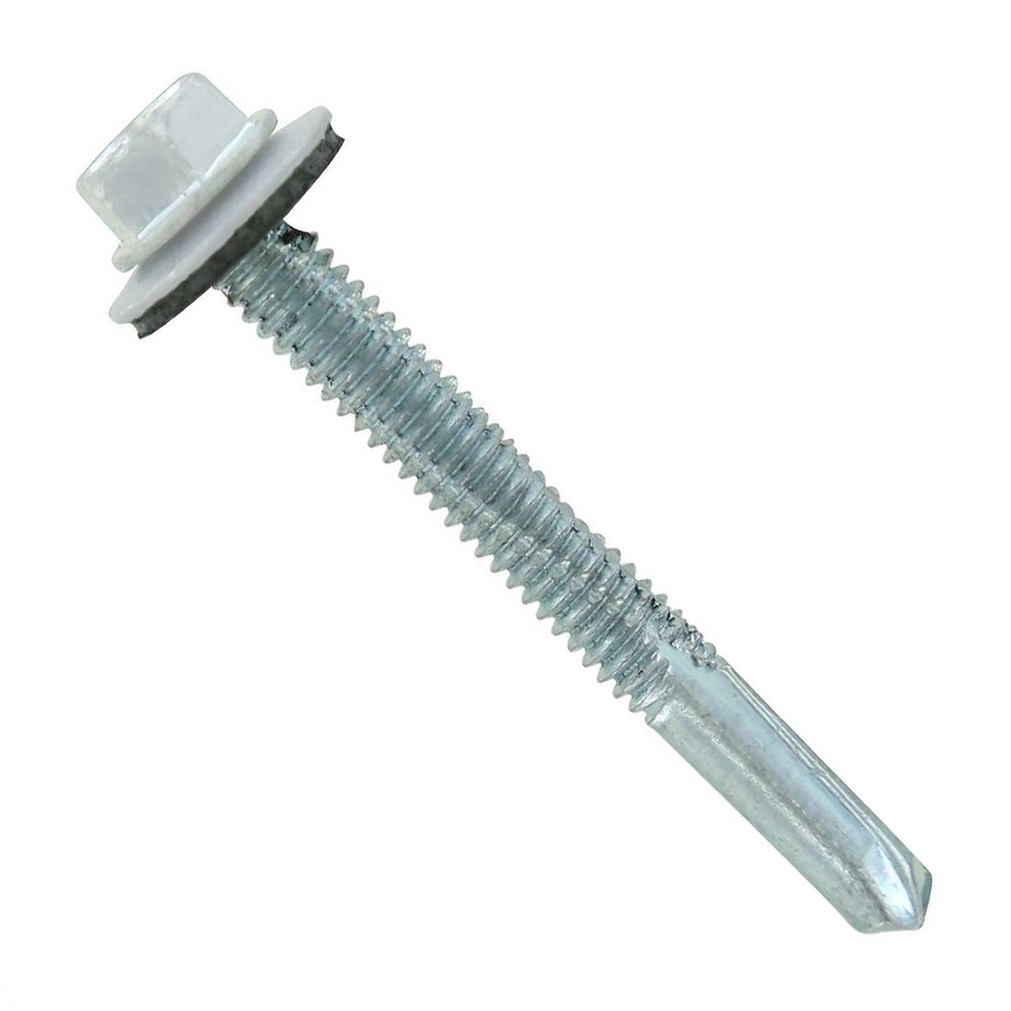 #12-24 x 2" HG Steelbinder Metal Roofing Screw - Polar White, Pkg 250